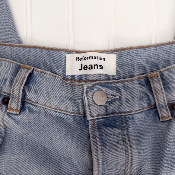 Reformation Cynthia Patch High Rise Straight Jeans In Tahoe NWT - Picture 14 of 14